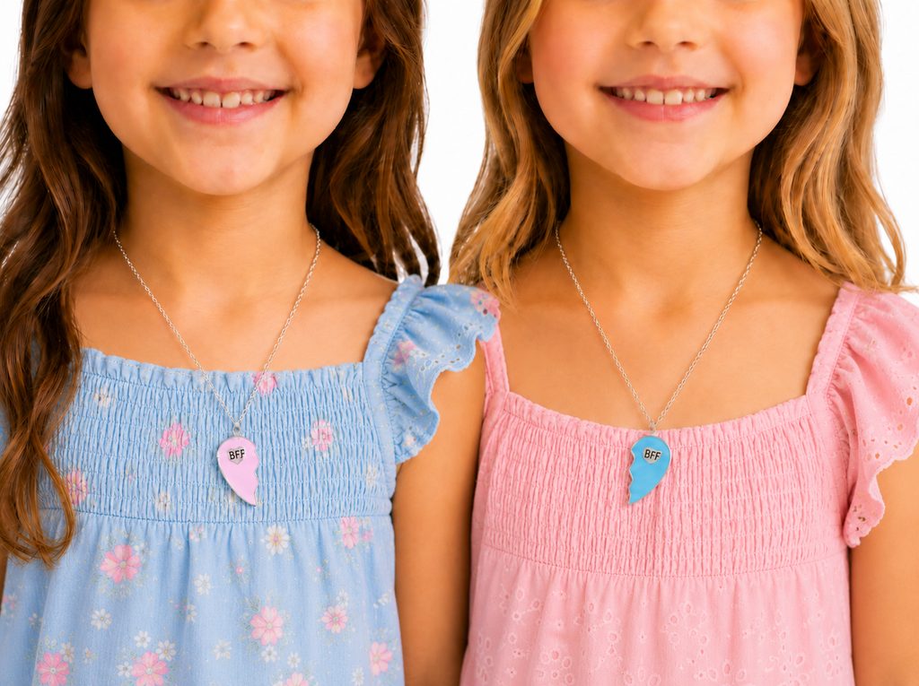 BFF Heart Matching Necklace Set
