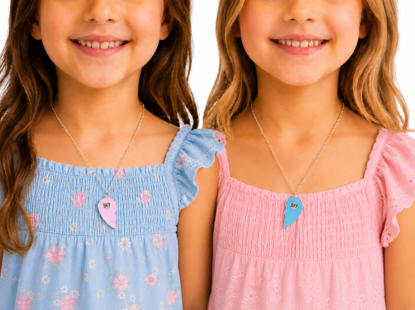 BFF Heart Matching Necklace Set