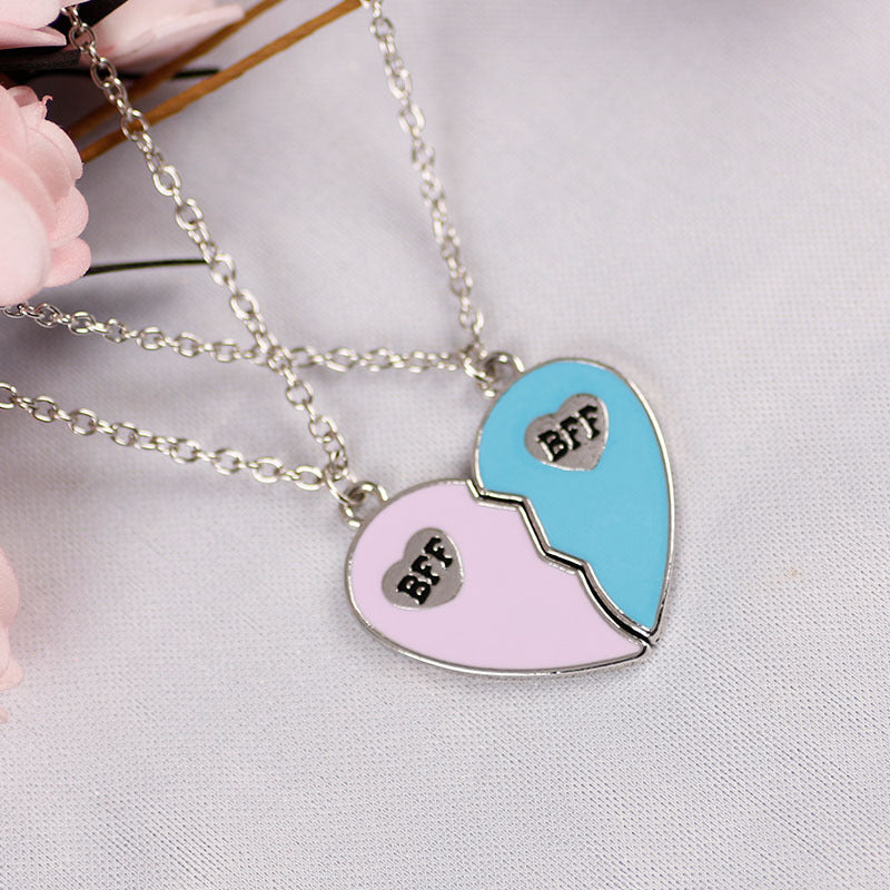 BFF Heart Matching Necklace Set