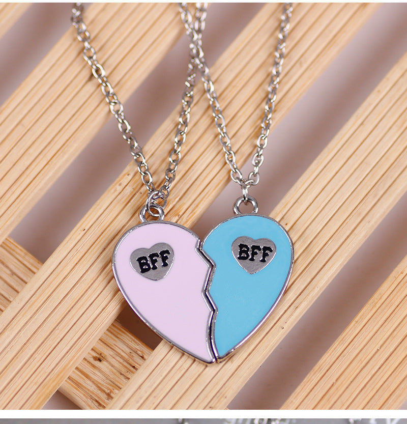 BFF Heart Matching Necklace Set