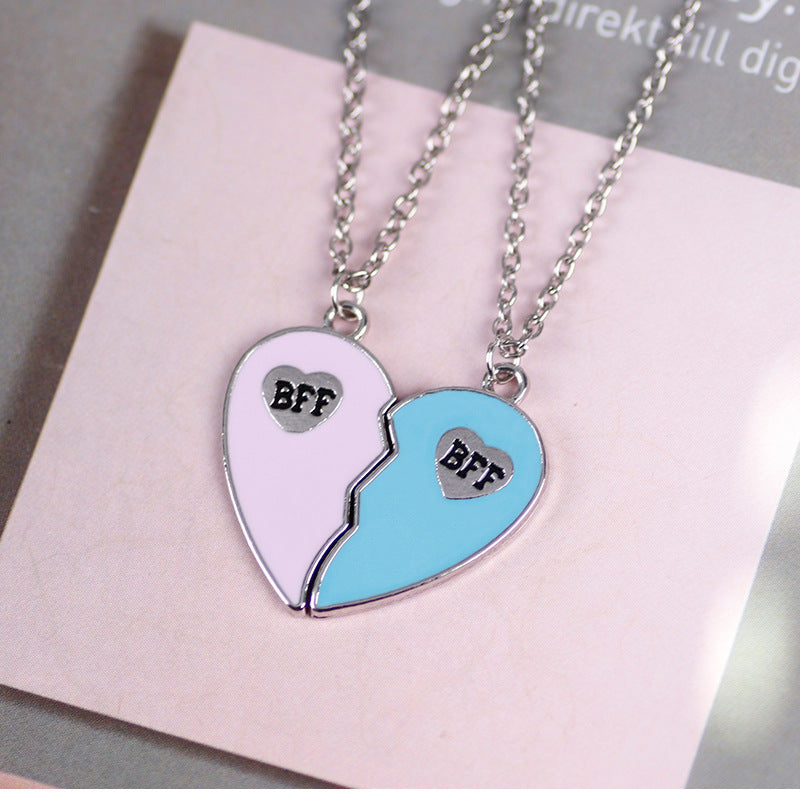 BFF Heart Matching Necklace Set