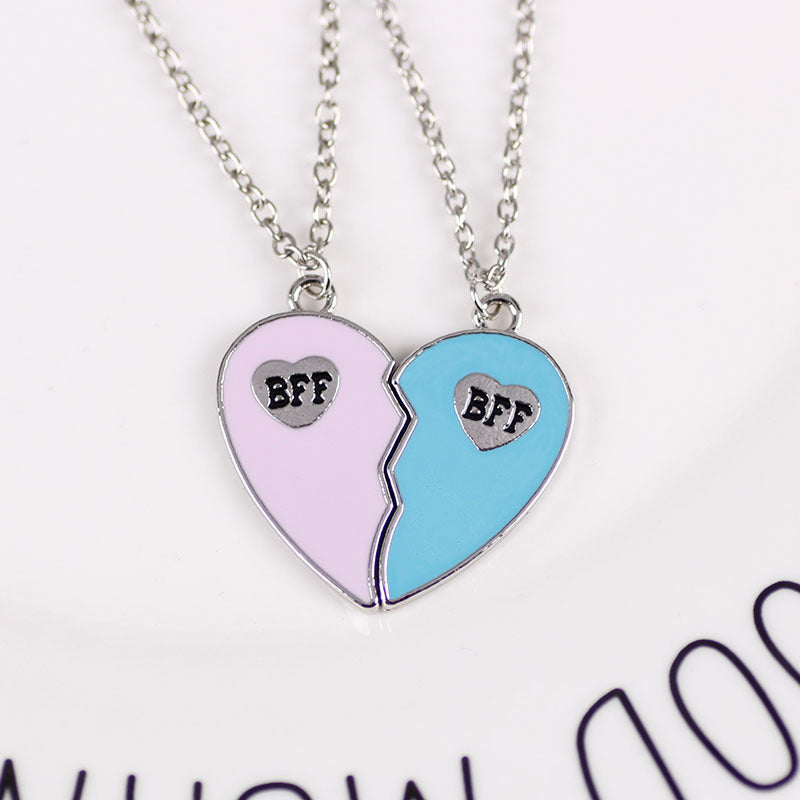 BFF Heart Matching Necklace Set